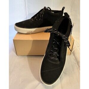 TOMS Women’s Riley Black Suede Leather Mid Top Sneakers Lace Up Size 9.5 NWT